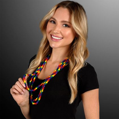 Custom Rainbow Beads Necklace (NON-Light Up) - Blank - Lifestyle View 