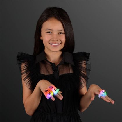 Custom Soft Blinky Halloween Rings, Assorted - Blank - Lifestyle View 