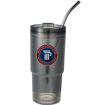 Custom Mia Recycled Acrylic Tumbler 24oz - Smoke