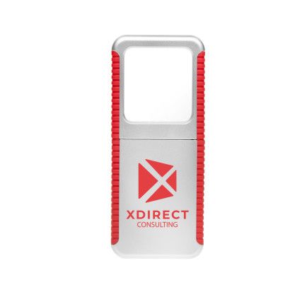 Custom Magnifier And Light - Full Color - Silver/Red