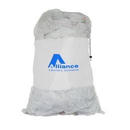 Custom Mesh Polyester Laundry Bag - White 