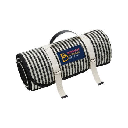 Custom Hampton Outdoor Picnic Blanket - Black