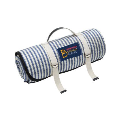 Custom Hampton Outdoor Picnic Blanket - Marine Blue