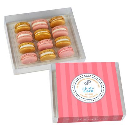 Custom Dana's Bakery 12 pk Macaron Gift Box - Champagne & Strawberries Custom Dana's Bakery 12 pk Macaron Gift Box - Champagne & Strawberries