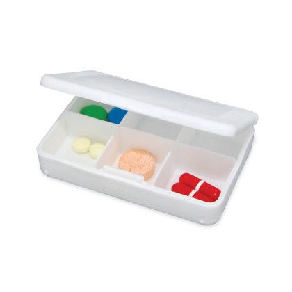 Custom Tablet Tote Pill Box - White Custom Tablet Tote Pill Box - White