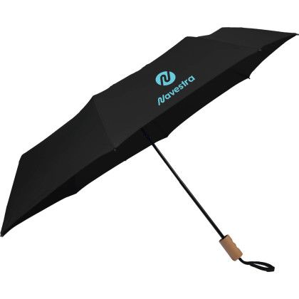 Custom 46" Recycled 3-Folding Umbrella - Black