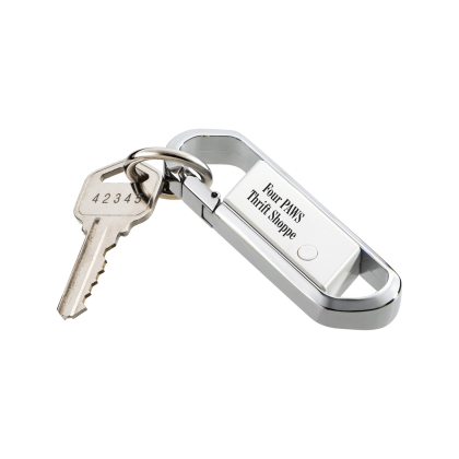 Custom Latitude Anti-Lost Tracker Keyring - White In Use 