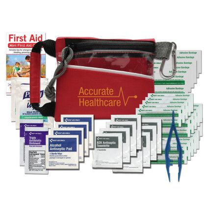 Custom Go Safe-60 pcs First Aid Kit - Red