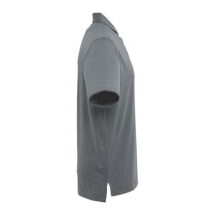 Custom FootJoy Mens Solid Lisle Performance Golf Polo - Heather Dark Charcoal side view