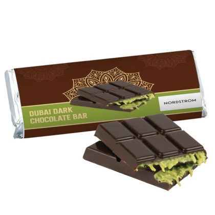 Custom Dubai Chocolate Bars - Dark Chocolate 1 oz - Silver 