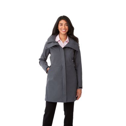 Custom Women's MANHATTAN Softshell Jacket - Front view with model