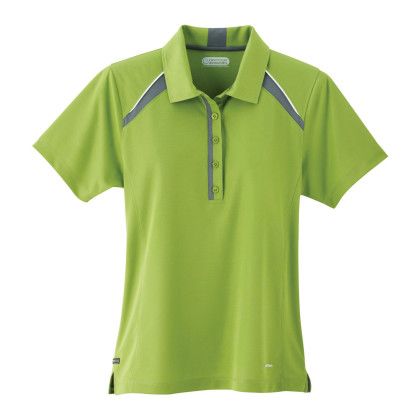 Custom Women's QUINN Short Sleeve Polo - Dark Citron Green