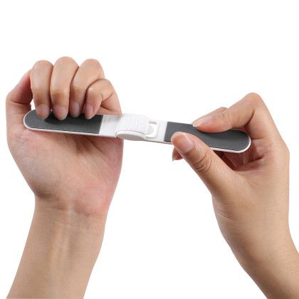 Custom Salon Folding Dual Nail File - White Lifestyle View Custom Salon Folding Dual Nail File - White Lifestyle View