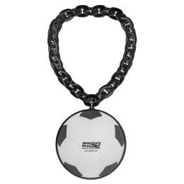 Custom Soccer Ball EVA Medallion with Jumbo Chain - White/Black Custom Soccer Ball EVA Medallion with Jumbo Chain - White/Black