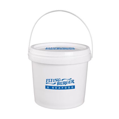 Custom 1 Gallon Bucket with Lid - White 