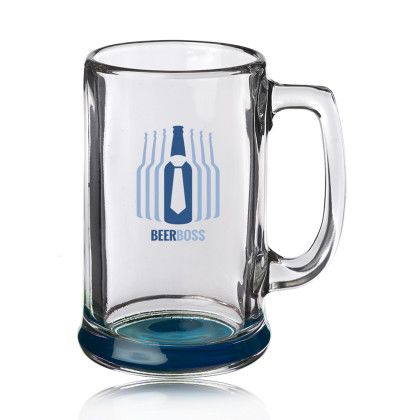 Custom 15 oz. Libbey Rim Base Beer Mugs - Blue 