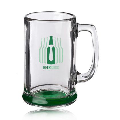 Custom 15 oz. Libbey Rim Base Beer Mugs - Green 