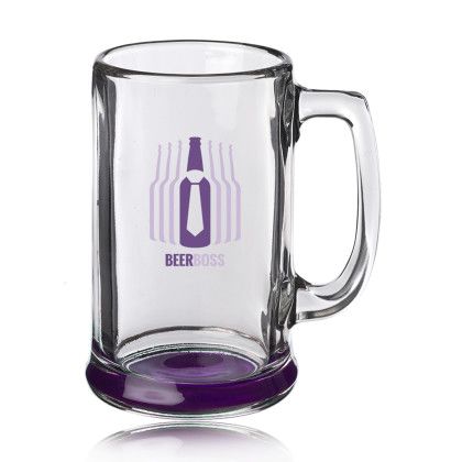 Custom 15 oz. Libbey Rim Base Beer Mugs - Purple 