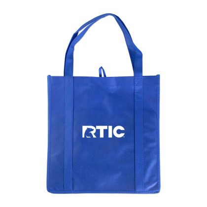 Custom Large Nonwoven Tote with Gusset - Blue 