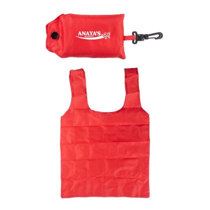 Custom Foldable Tote Keychain - Red