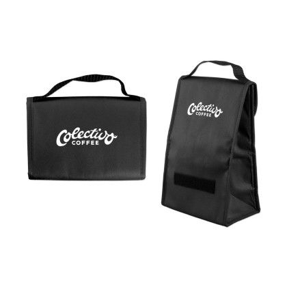 Custom Non Woven Insulated Lunch Tote - Black Custom Non Woven Insulated Lunch Tote - Black
