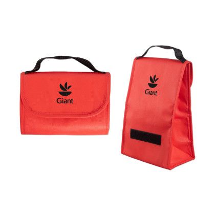 Custom Non Woven Insulated Lunch Tote - Red Custom Non Woven Insulated Lunch Tote - Red