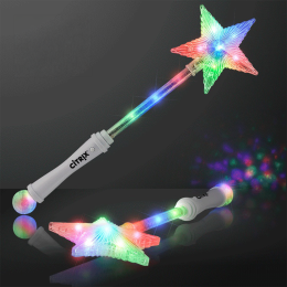Custom Blinky Super Star Wands, White Handle 