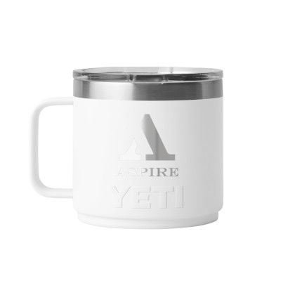 Custom YETI Rambler 14 oz. Stackable Mug with DuraSip Ceramic Lining - White 