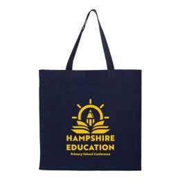 Custom Color Cotton Canvas Tote Bag - Navy 