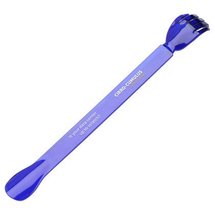 Custom Helping Hand Back Scratcher with Shoe Horn - Blue 