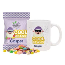 Custom Mug set with Jelly Belly in Compostable Digibag Custom Mug set with Jelly Belly in Compostable Digibag