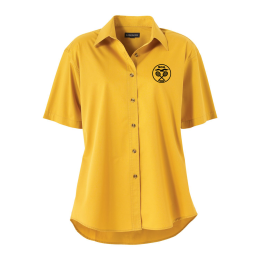 Custom Women's MATSON Short Sleeve Button Up Dress Shirt - Dijon Custom Women's MATSON Short Sleeve Button Up Dress Shirt - Dijon