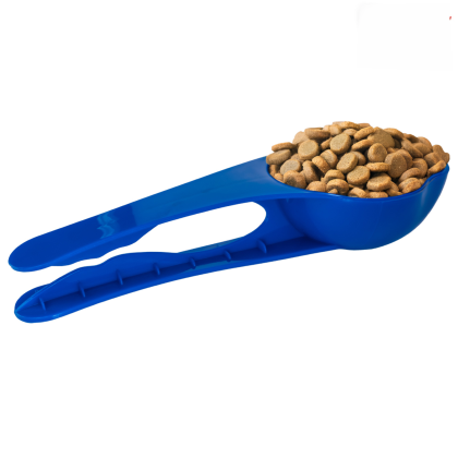 Custom Pet Food Scoop - Blue In Use 