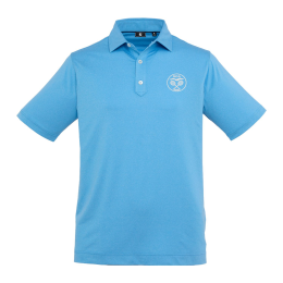 Custom FootJoy Mens Solid Lisle Performance Golf Polo - Aspen Blue Heather