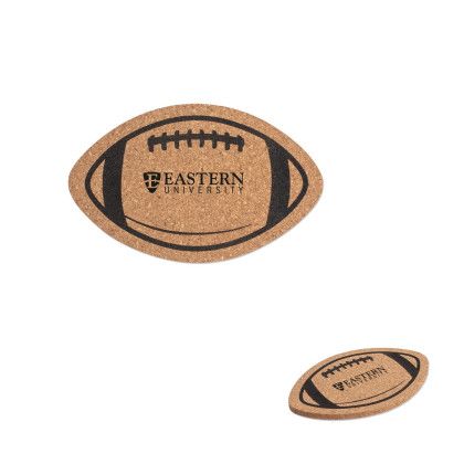 Custom Football Cork Coasters - Natural 