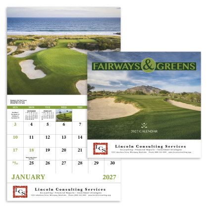 Custom Economy Appointment Calendar - Fairways & Greens - Front view