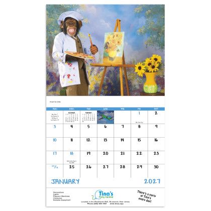 Custom Economy Appointment Calendar - Monkey Mischief - Calendar view