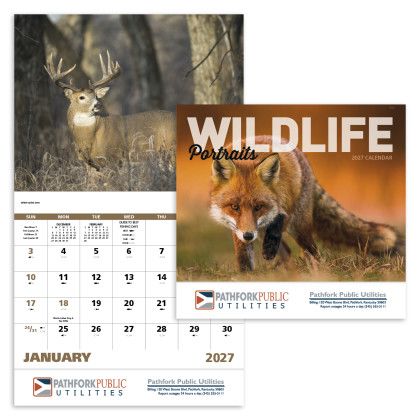 Custom Economy Appointment Calendar - Wildlife Portraits - Front view