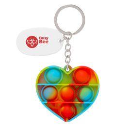 Custom Push Pop Bubble Heart Fidget Sensory Keychain Custom Push Pop Bubble Heart Fidget Sensory Keychain