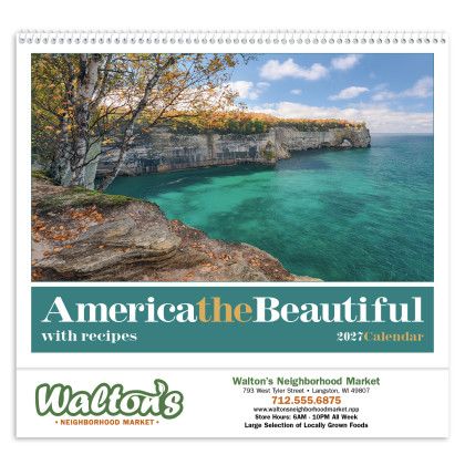 Custom Premium Appointment Calendar - America the Beautiful with Recipes