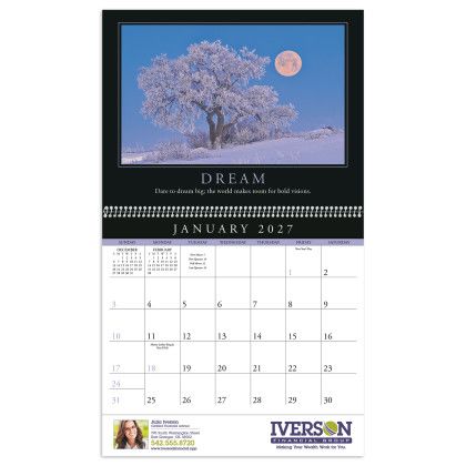 Custom Triumph® Premium Appointment Calendar - Scenic Inspirations - Calendar view