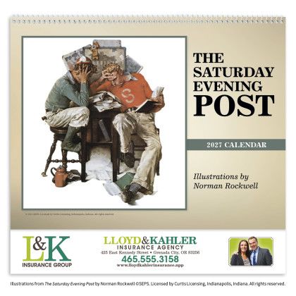 Custom Triumph® Premium Appointment Calendar - Rockwell-The Saturday Evening Post