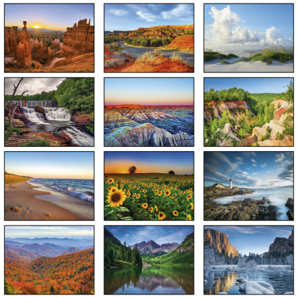 American Scenic Wall Calendar - Stapled