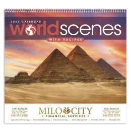 Custom Triumph® Premium Appointment Calendar - World Scenes with Recipes