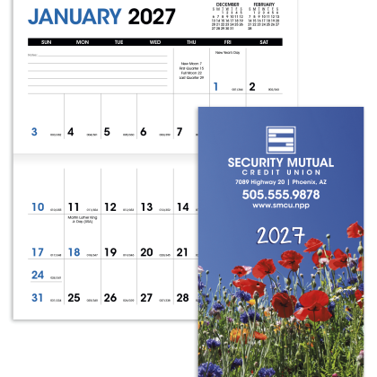 Custom Triumph® Colorful Impressions Monthly Pocket Planner - Floral Design View Custom Triumph® Colorful Impressions Monthly Pocket Planner - Floral Design View