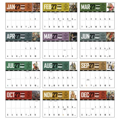 Custom Triumph® Premium Appointment Calendar - The Saturday Evening Post with Big Block Memo - Month view