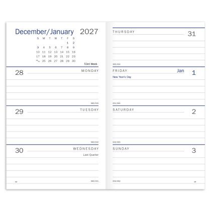 Custom Triumph® Classic Weekly Pocket Planner - Burgundy Calendar View 