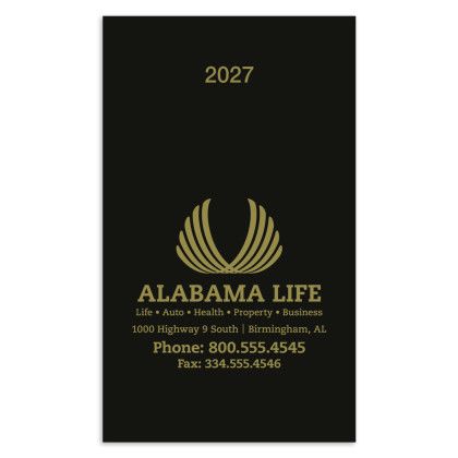 Custom Triumph® Classic Weekly Pocket Planner - Black 