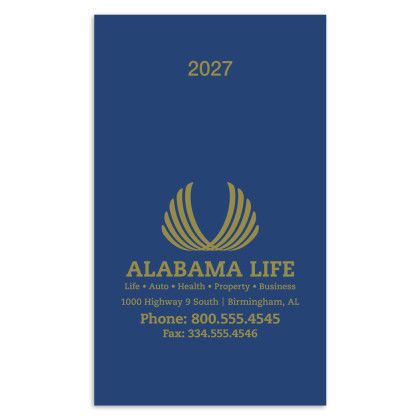 Custom Triumph® Classic Weekly Pocket Planner - Blue 