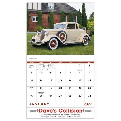 Custom Economy Appointment Calendar - Antique Autos - Calendar view